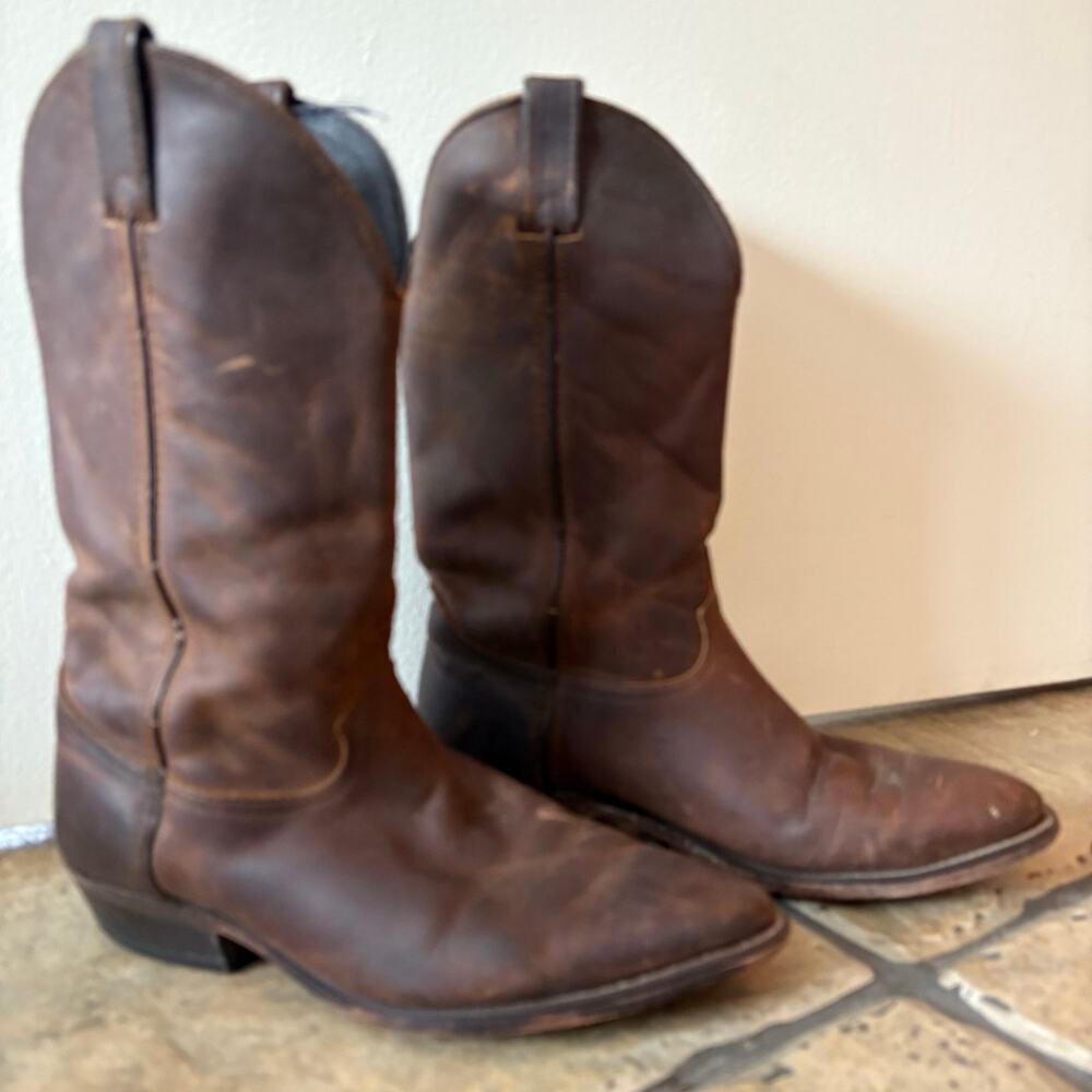 Vintage Code West Leather Cowboy Boots Brown